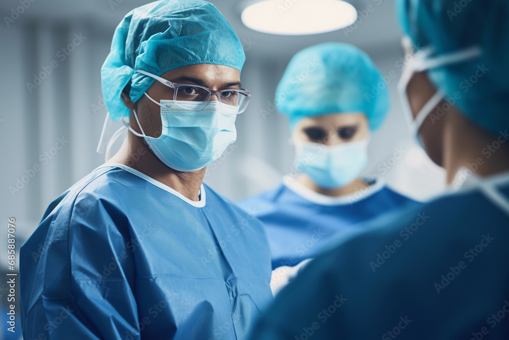 Medical Team Performing Surgical Operation in Modern Operating Room Medical Team Performing Surgical Operation in Modern Operating Room