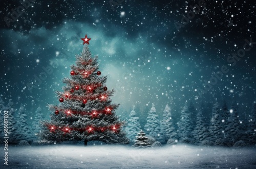 Wallpaper Mural stmas tree is framed with balls and decorations, i Torontodigital.ca