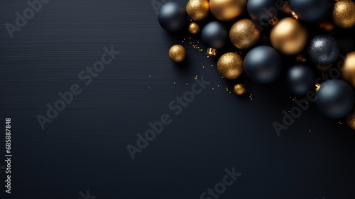 dark blue and gold christmas holiday card,