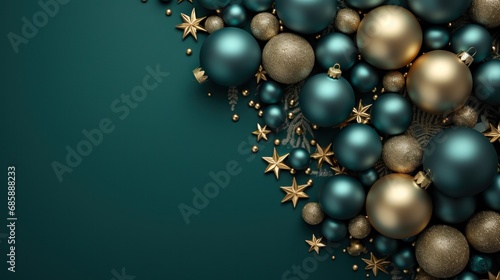 emerald and gold christmas holiday card,