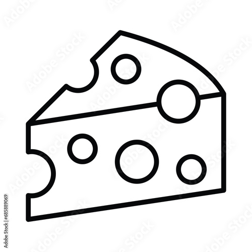 Cheese icon isolate white background vector stock illustration.