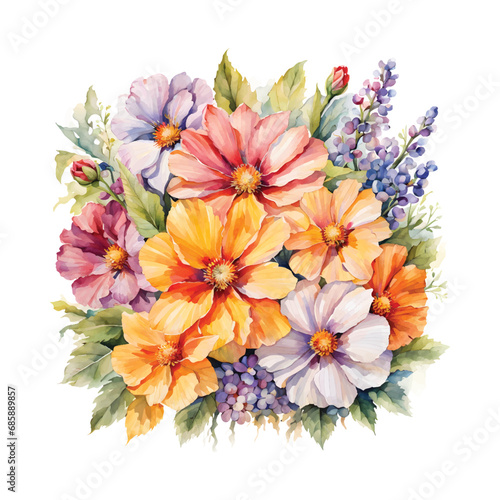 Watercolor flowers for design cards, vector EPS format.