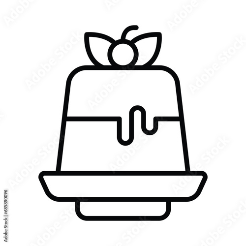 Pudding icon isolate white background vector stock illustration.