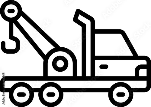 tow truck icon. vector line icon for your website, mobile, presentation, and logo design.