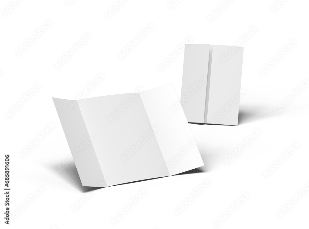 Blank Letter Gate Fold Brochure 8.5x11 inc render on a transparent background