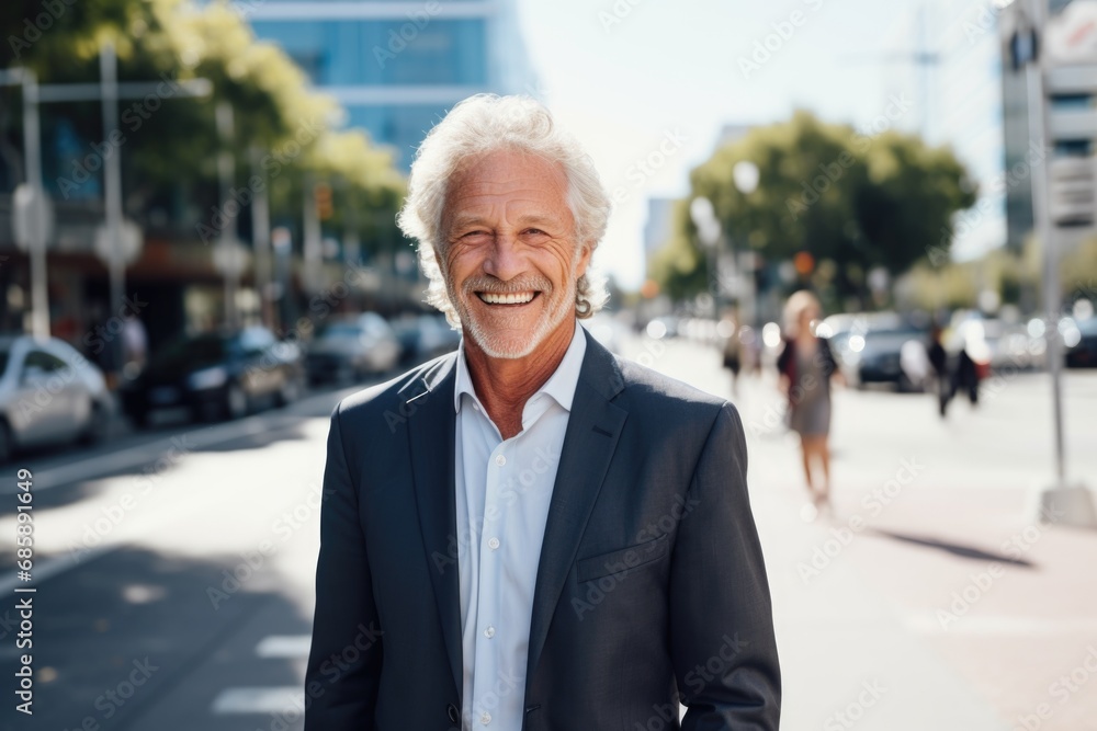 Portrait of a happy senior businessman in the city Portrait of a happy senior businessman in the city