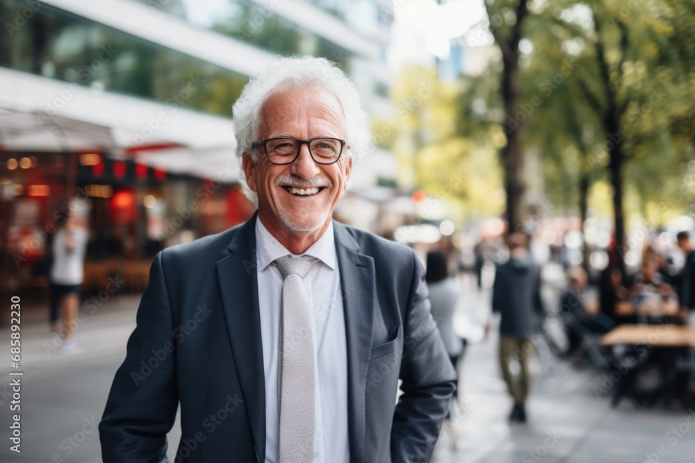 Portrait of a happy senior businessman in the city Portrait of a happy senior businessman in the city