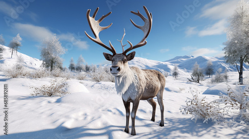 reindeer in the middle of a snowy landscape © Witri