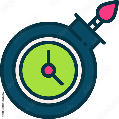 bomb time icon. vector filled color icon for your website, mobile, presentation, and logo design.