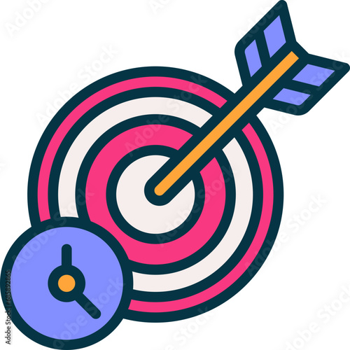 target time icon. vector filled color icon for your website, mobile, presentation, and logo design.