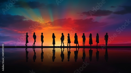 Silhouettes against a colorful sunrise or sunset © Be Naturally