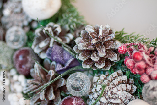 Wallpaper Mural Star anise and spruce cones in a Christmas still life close-up. Winter christmas theme Torontodigital.ca