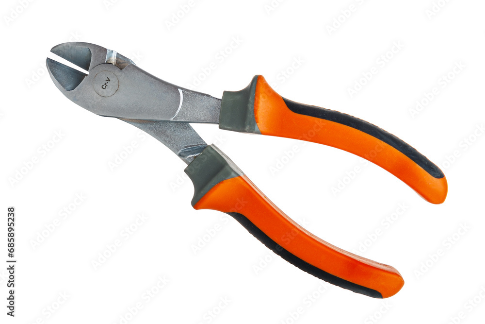 wire cutters nippers clipper construction tool for work, isolated on white background wire cutters nippers clipper construction tool for work, isolated on white background