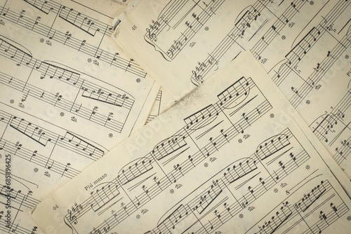 Music old sheets of paper background