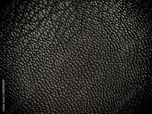 Texture of leather surfaces of buffalo leather material for sewing bags and clothes in black