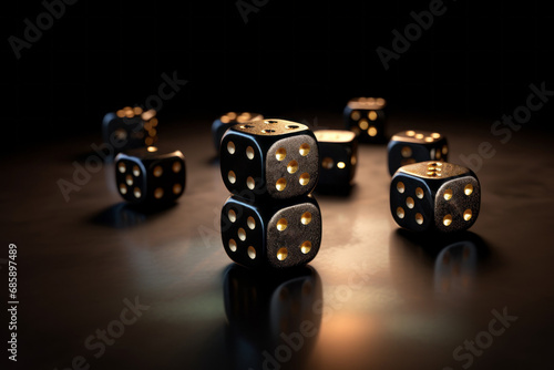 Casino dice. Background with selective focus and copy space