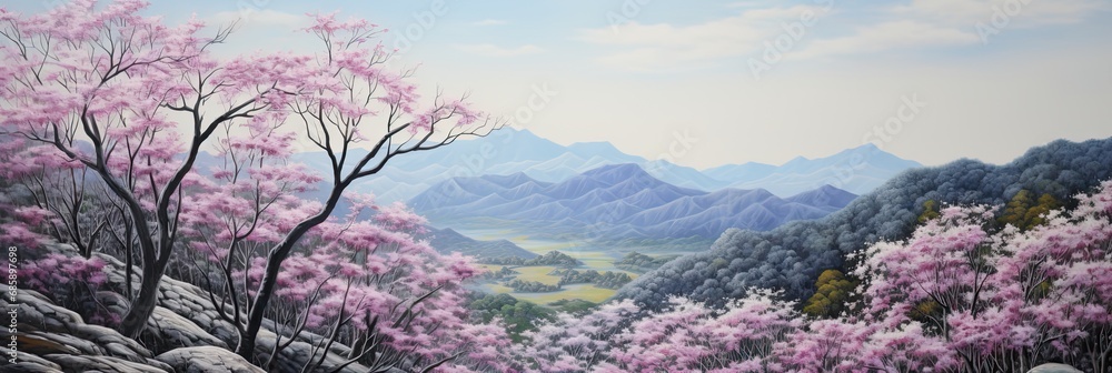 a white tree in the hill, generative AI a white tree in the hill, generative AI