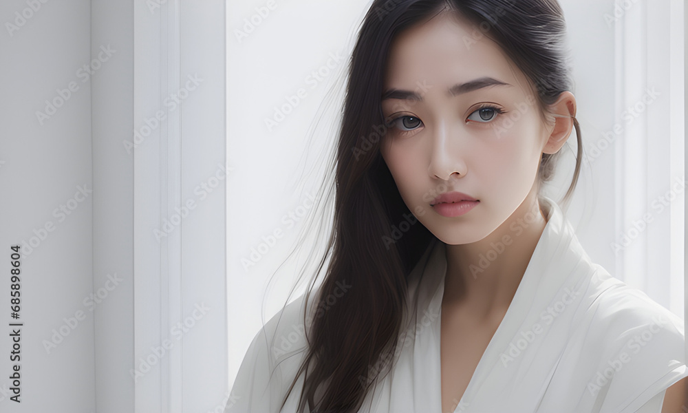 portrait that beautifully captures the melancholy of the human spirit. AI generated.