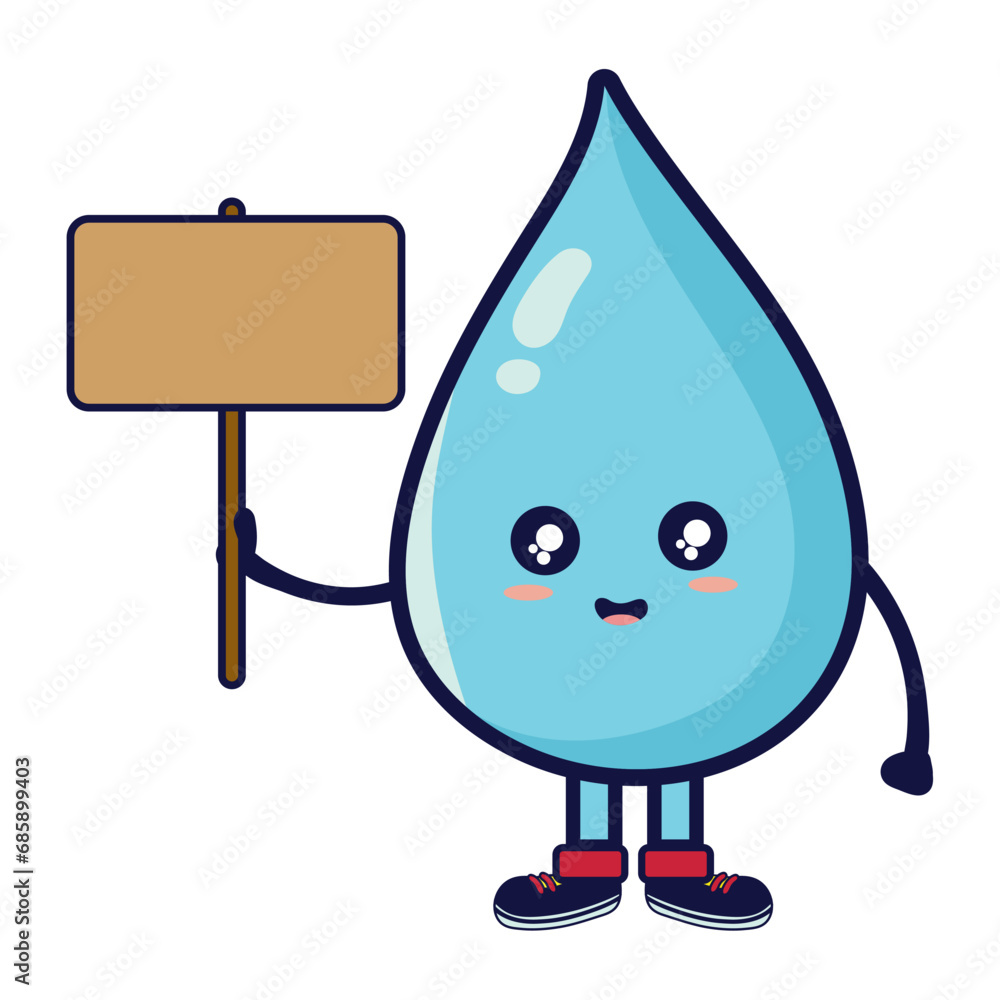 water day character with signboard water day character with signboard