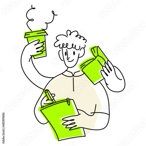 Businessman completed all the tasks at once