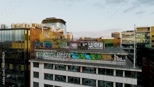 Birmingham city centre aerial shots uk  photo