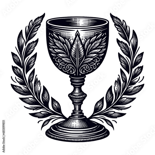 fancy goblet and wreath sketch