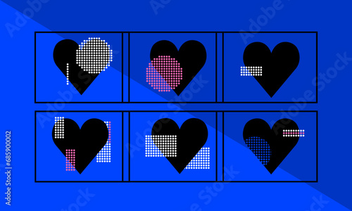 Set of hearts - Dot Display Graphics