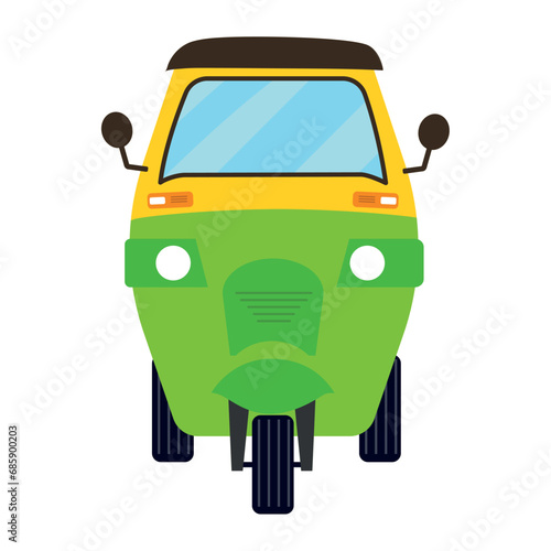 rickshaw front view illustration