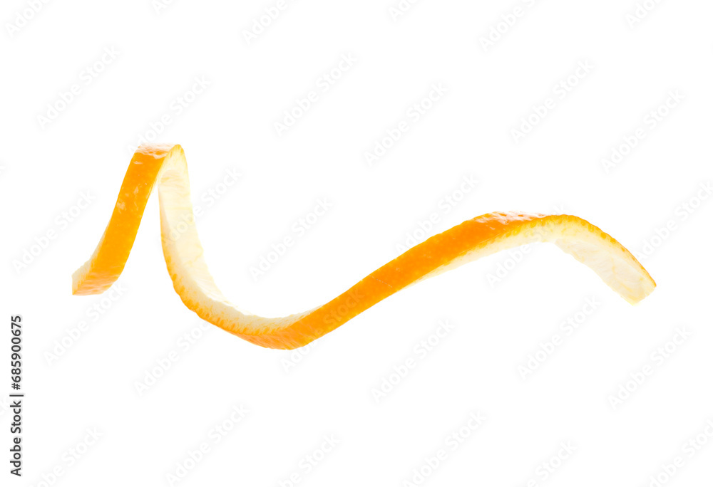 Single orange peel on a white background. Single orange peel on a white background.