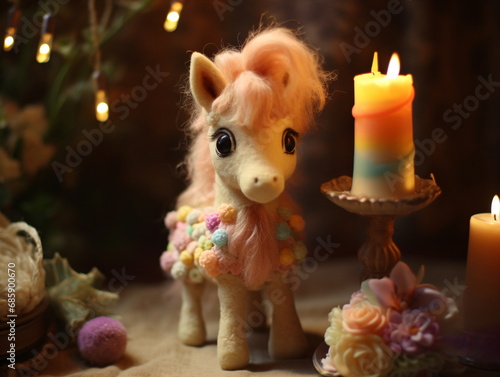 A unicorn felt toy