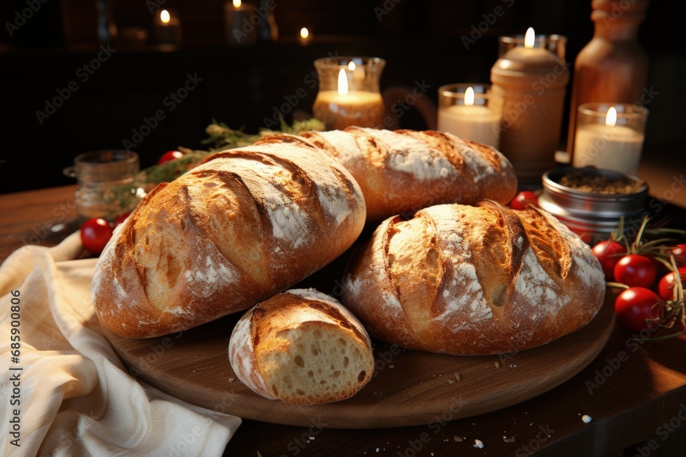 workers team on bread factory