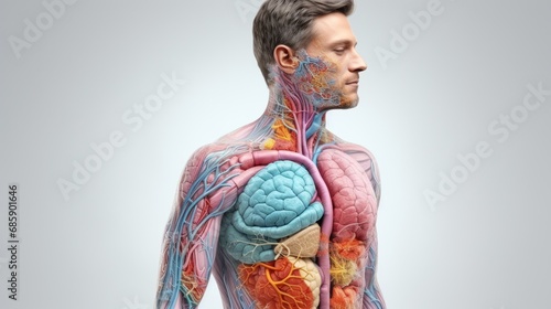 Human digestive system anatomy drawing photo