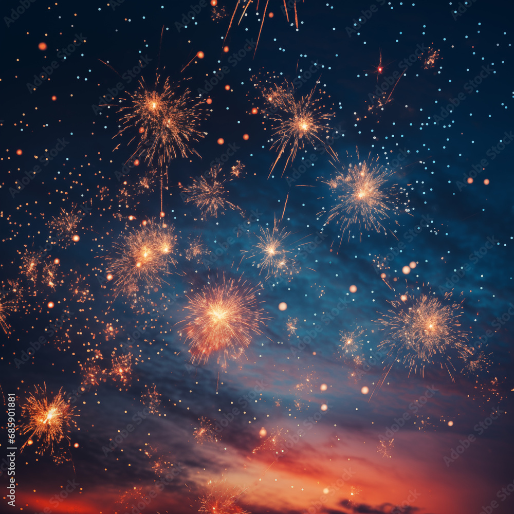 Fototapeta premium Fireworks display at night