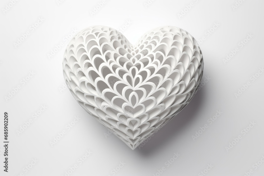 Fototapeta premium Postcard. Volumetric 3D heart. Valentine's Day. Love. Wedding.
