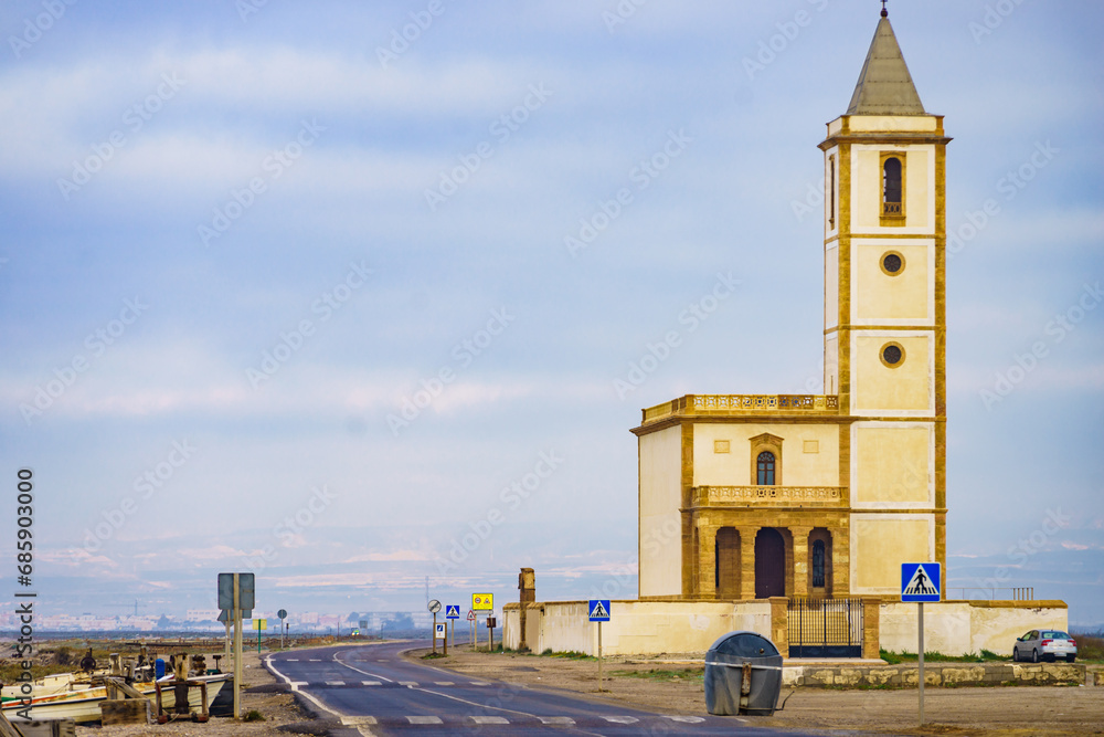 Naklejka premium Church of San Miguel in Cabo de Gata, Spain