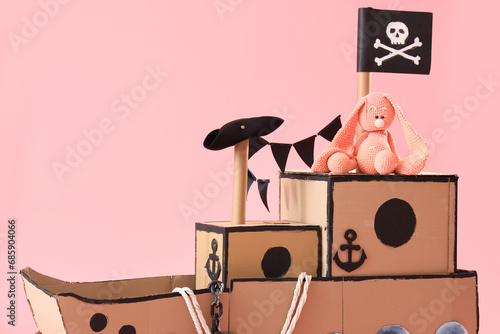 Pirate cardboard ship with ...
