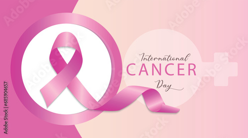 Breast cancer awareness month horizontal banner template design. Editable banner with pink ribbon illustration in colorful background.