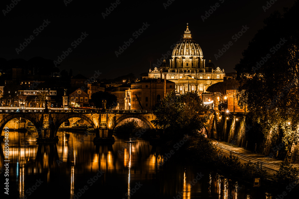 Vatican City at night.