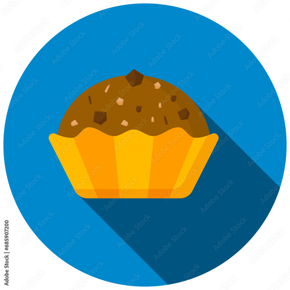 CupCake Icon In Rounded Flat Design Style Vector Illustration CupCake Icon In Rounded Flat Design Style Vector Illustration