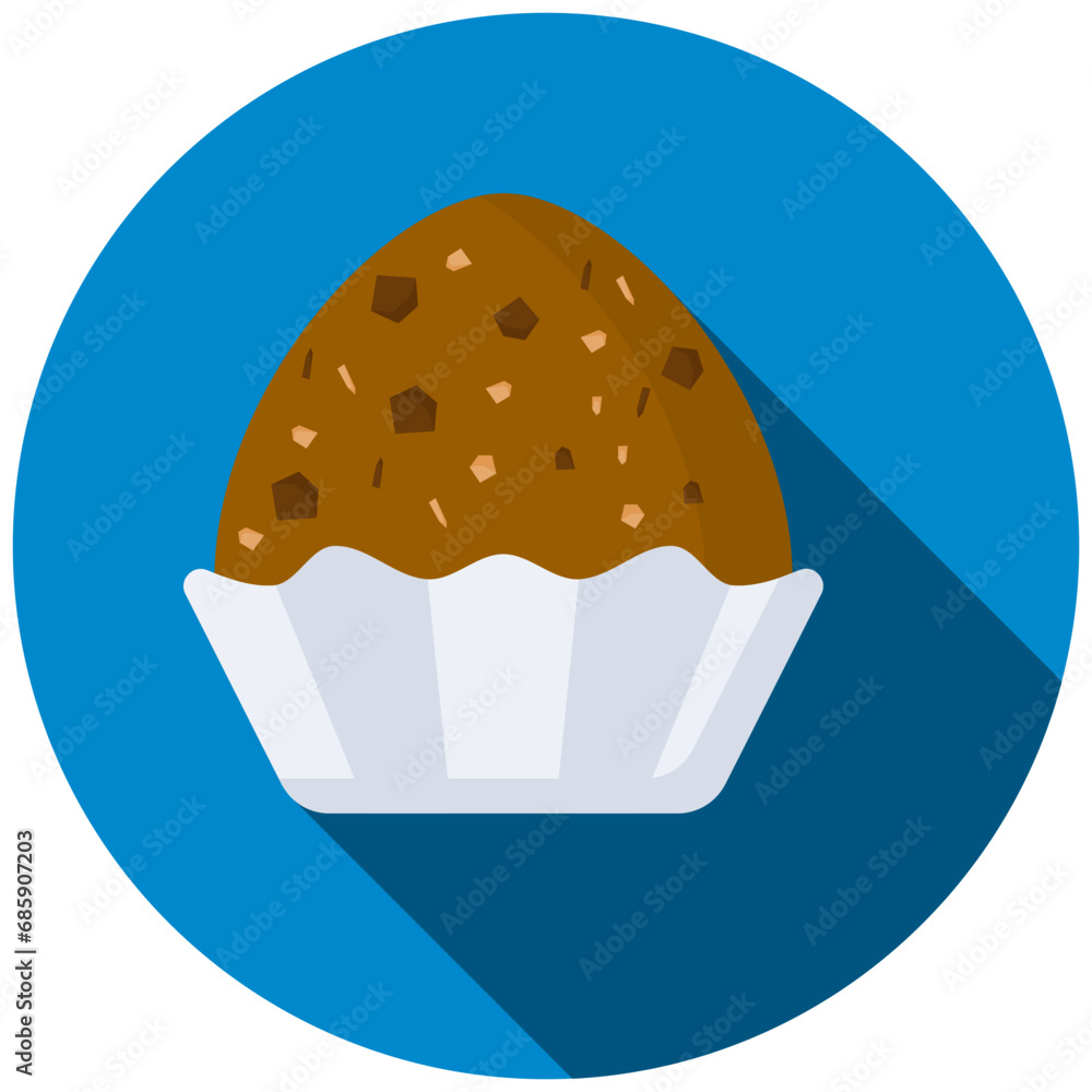 CupCake Icon In Rounded Flat Design Style Vector Illustration CupCake Icon In Rounded Flat Design Style Vector Illustration