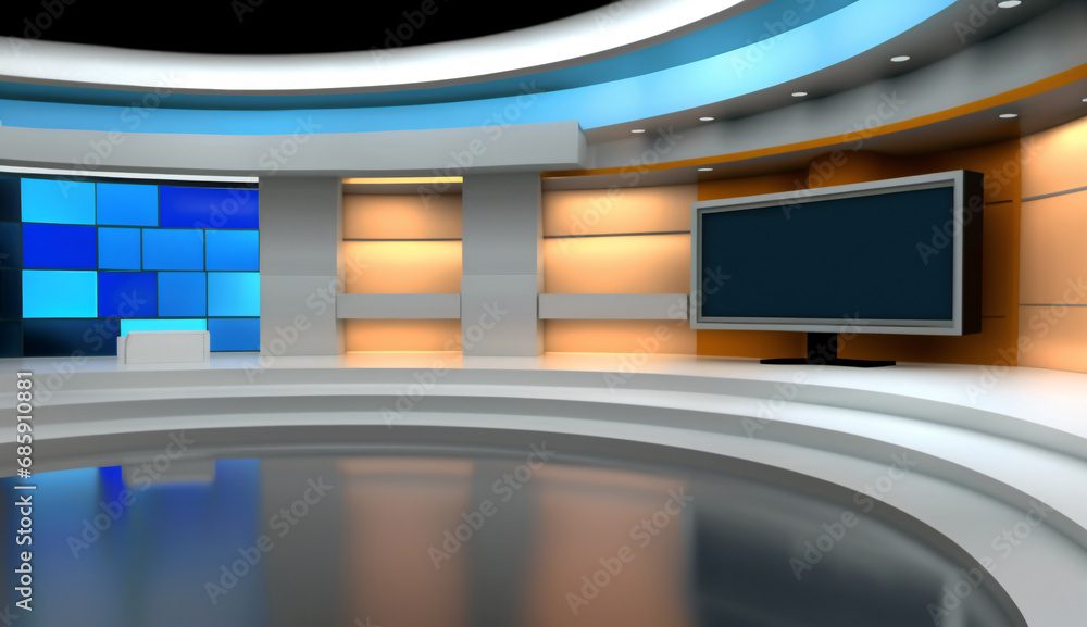 Tv Studio. Background for TV shows . News studio. The perfect backdrop for any green screen or chroma key video or photo production. 3D rendering. Tv Studio. Background for TV shows . News studio. The perfect backdrop for any green screen or chroma key video or photo production. 3D rendering.