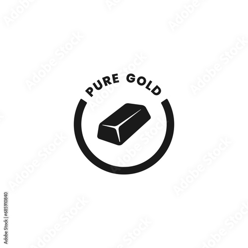 Pure gold icon or Gold bar icon vector isolated in flat style. Pure gold icon for apps, websites, print design, element design, products, and more about pure gold.