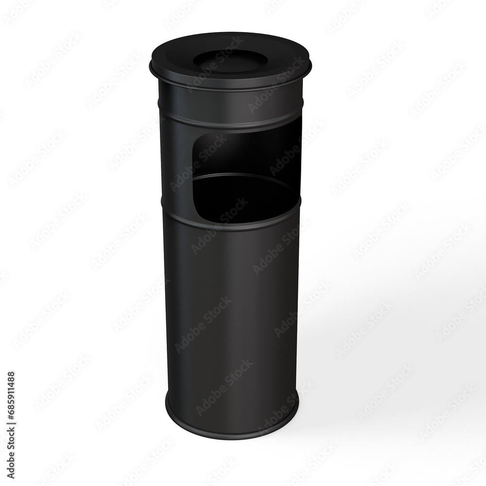Ashtray Receptacle 3D Model on White Background Ashtray Receptacle 3D Model on White Background
