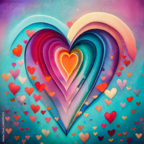 background heart watercolor graphics full of love