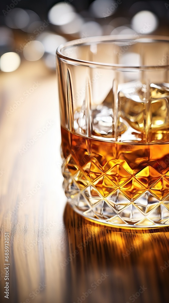 close-up of a glass of scotch