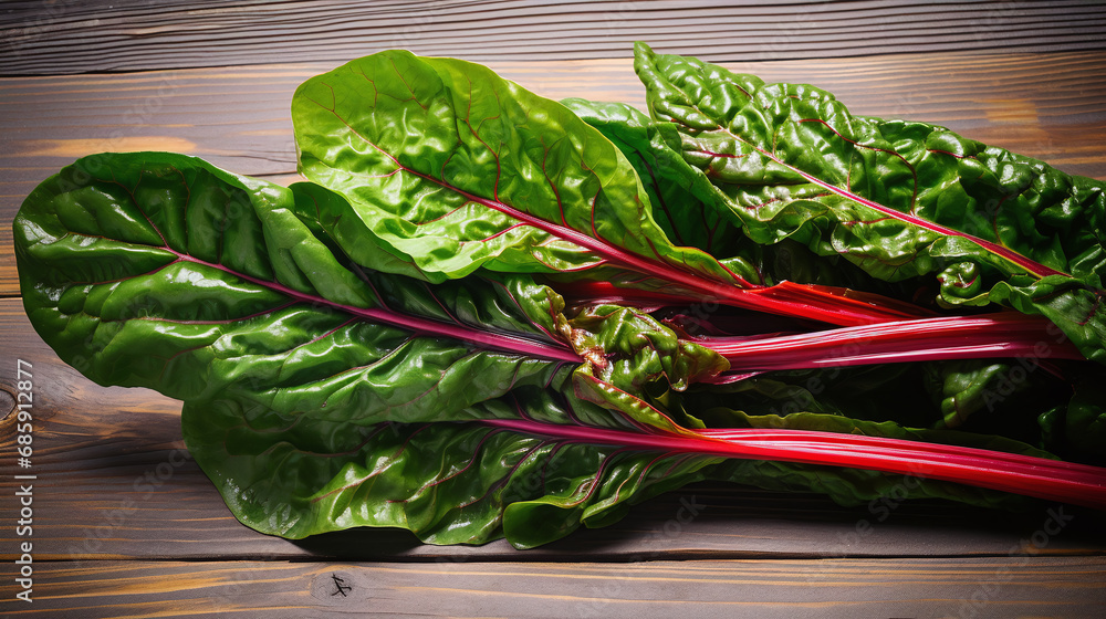 chard leaves on a wooden ground chard leaves on a wooden ground