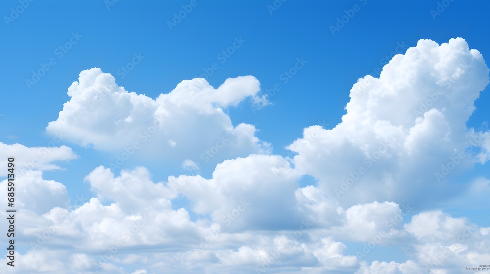 White fluffy clouds against a blue sky White fluffy clouds against a blue sky