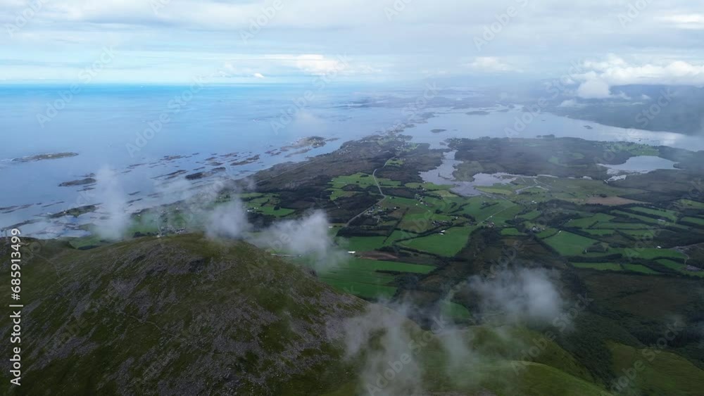 View from a mountain at the Atlantic Ocean roads. View from a mountain at the Atlantic Ocean roads.