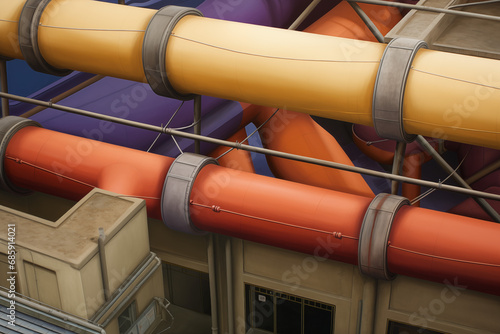 Quirky architecture, exposed function, utilitarian