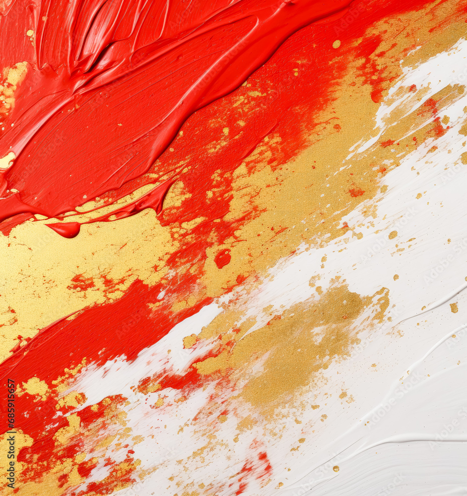 Bold abstract acrylic color splash illustration design, Red white & gold colors. Bold abstract acrylic color splash illustration design, Red white & gold colors.